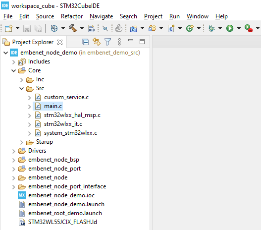 STM32CubeIDE: project explorer